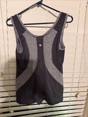 lululemon athletica Gray and Black Athletic Tank Top